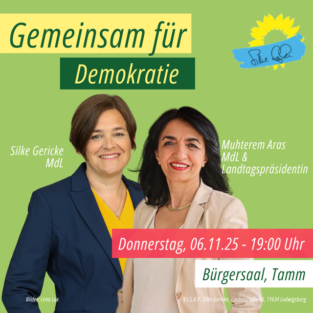 Gemeinsam für Demokratie – Ein Abend mit Muhterem Aras und Martin Bernhard