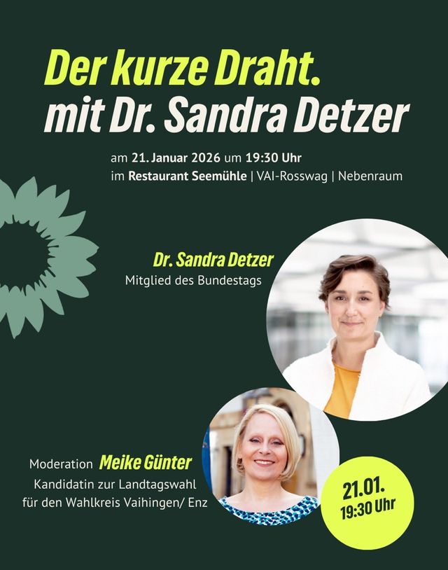 Der kurze Draht mit Dr. Sandra Detzer MdB