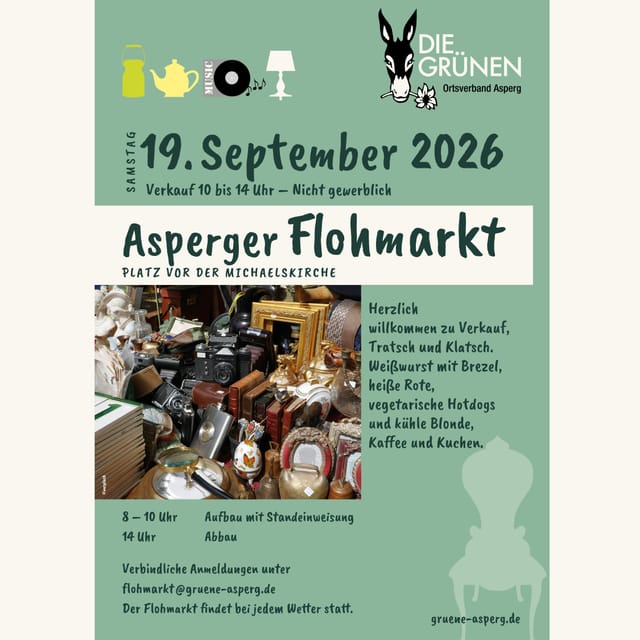 Save the Date - Asperger Flohmarkt - Anmeldungen schon möglich