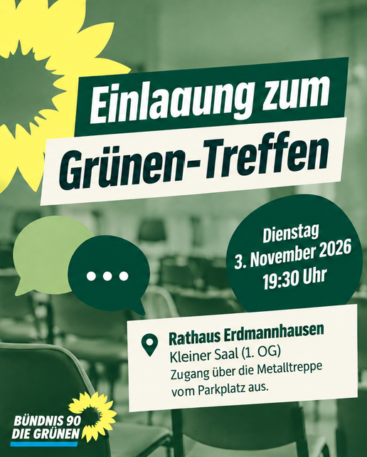 Einladung zum Grünen-Treffen in Erdmannhausen